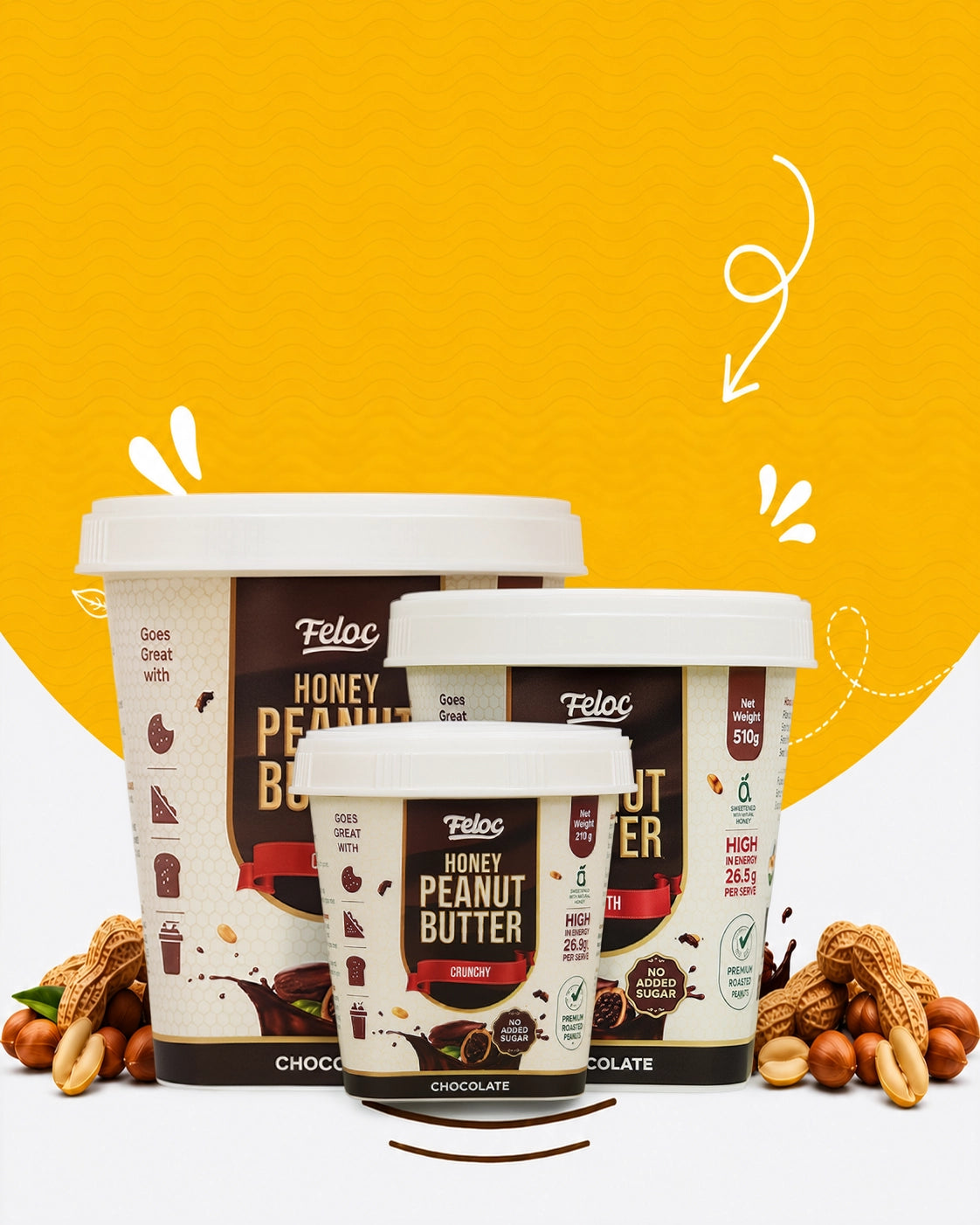 Feloc Family Pack Chocolate Honey —  210g + 510g + 1Kg